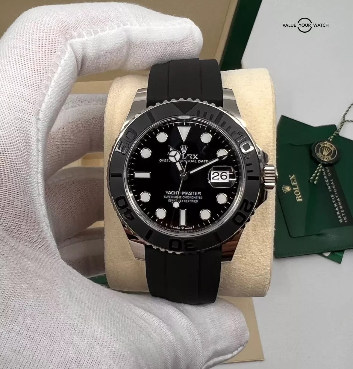 2021 MINT+PAPERS Rolex Yacht-Master 226659 White Gold 42mm Oysterflex Box Papers - Image 6