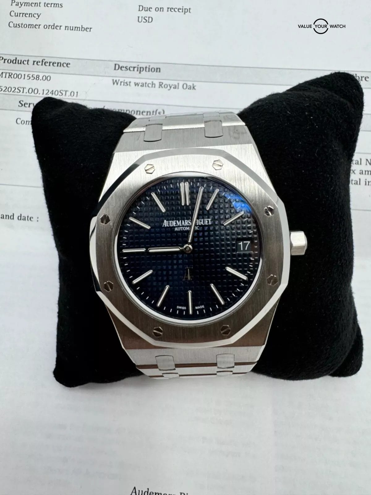 I Serial 2023 Serviced MINT Audemars Piguet Royal Oak 39mm Jumbo Blue Dial 39mm