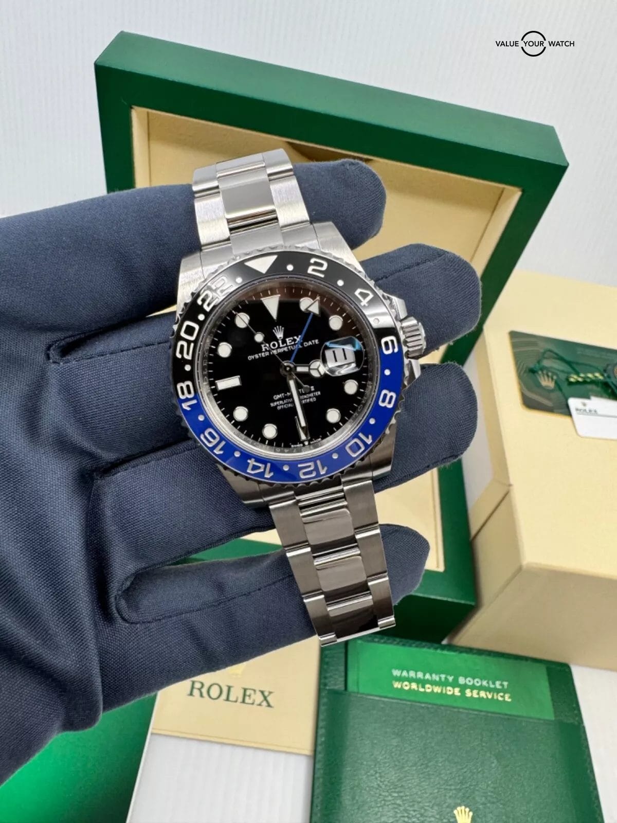 2022 MINT Batman Steel Oyster Bracelet Black Blue Ceramic Bezel GMT-Master II