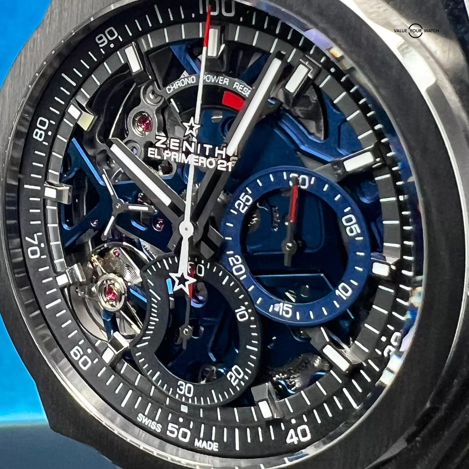 Zenith El Primero Skeleton Blue Dial Men's Watch - 95.9002.9004/78.M9000 NEW! - Image 6
