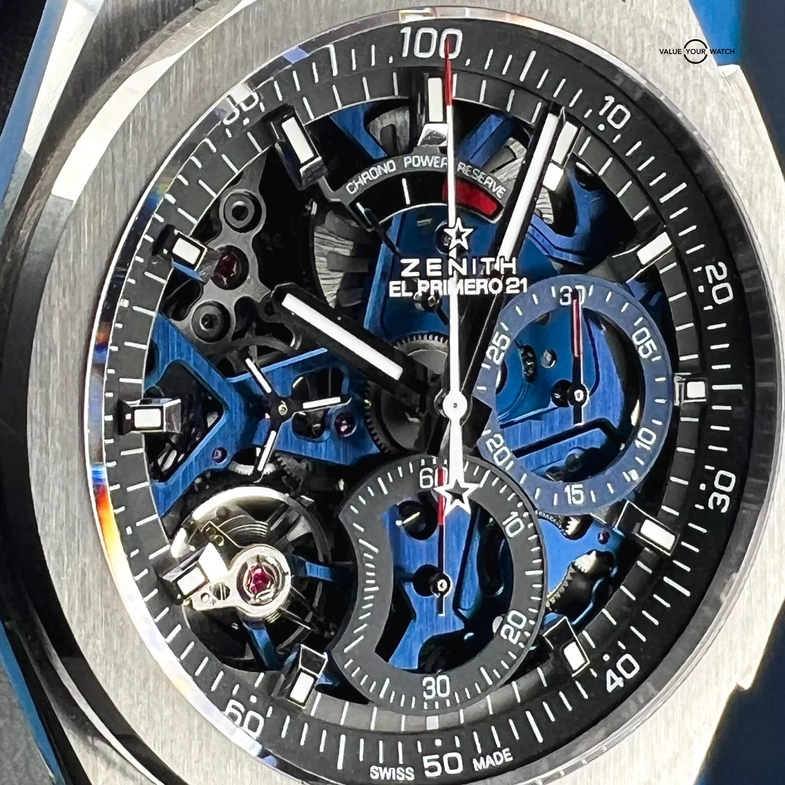 Zenith El Primero Skeleton Blue Dial Men's Watch - 95.9002.9004/78.M9000 NEW! - Image 7