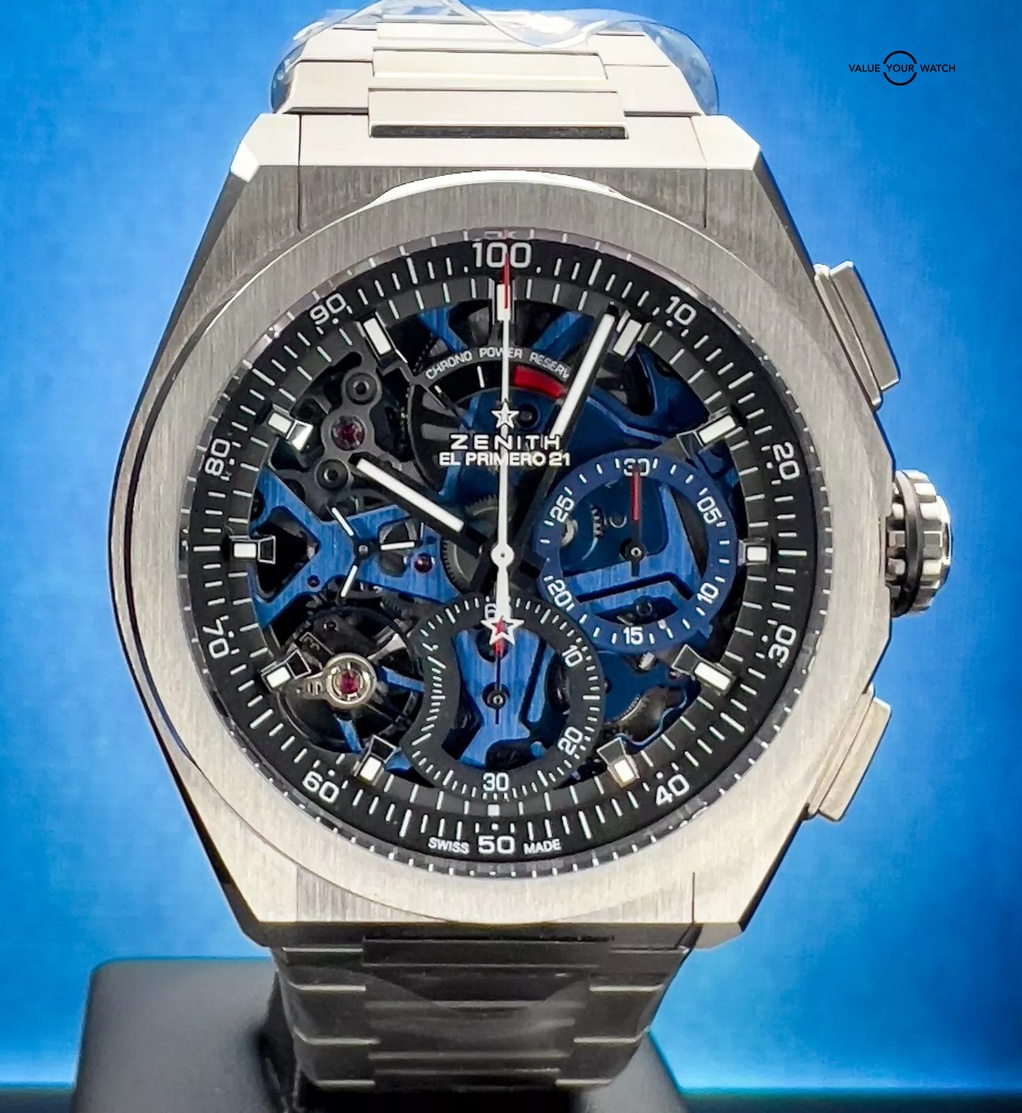 Zenith El Primero Skeleton Blue Dial Men's Watch - 95.9002.9004/78.M9000 NEW! - Image 10