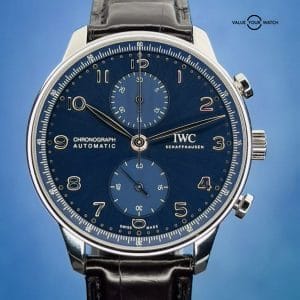 IWC Portugieser Chronograph Blue Dial Men’s Watch Box & Papers – IW371606