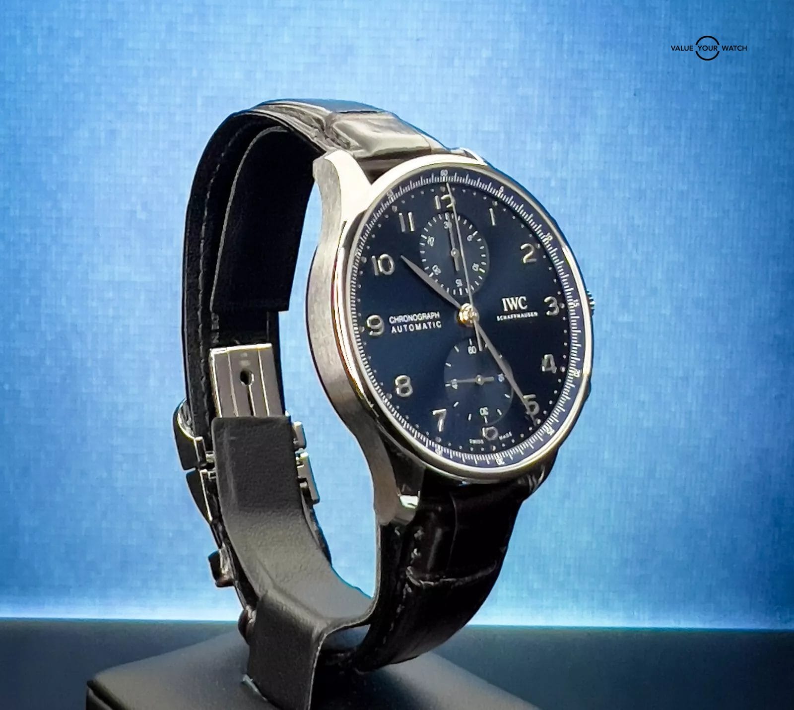 IWC Portugieser Chronograph Blue Dial Men's Watch Box & Papers - IW371606 - Image 7