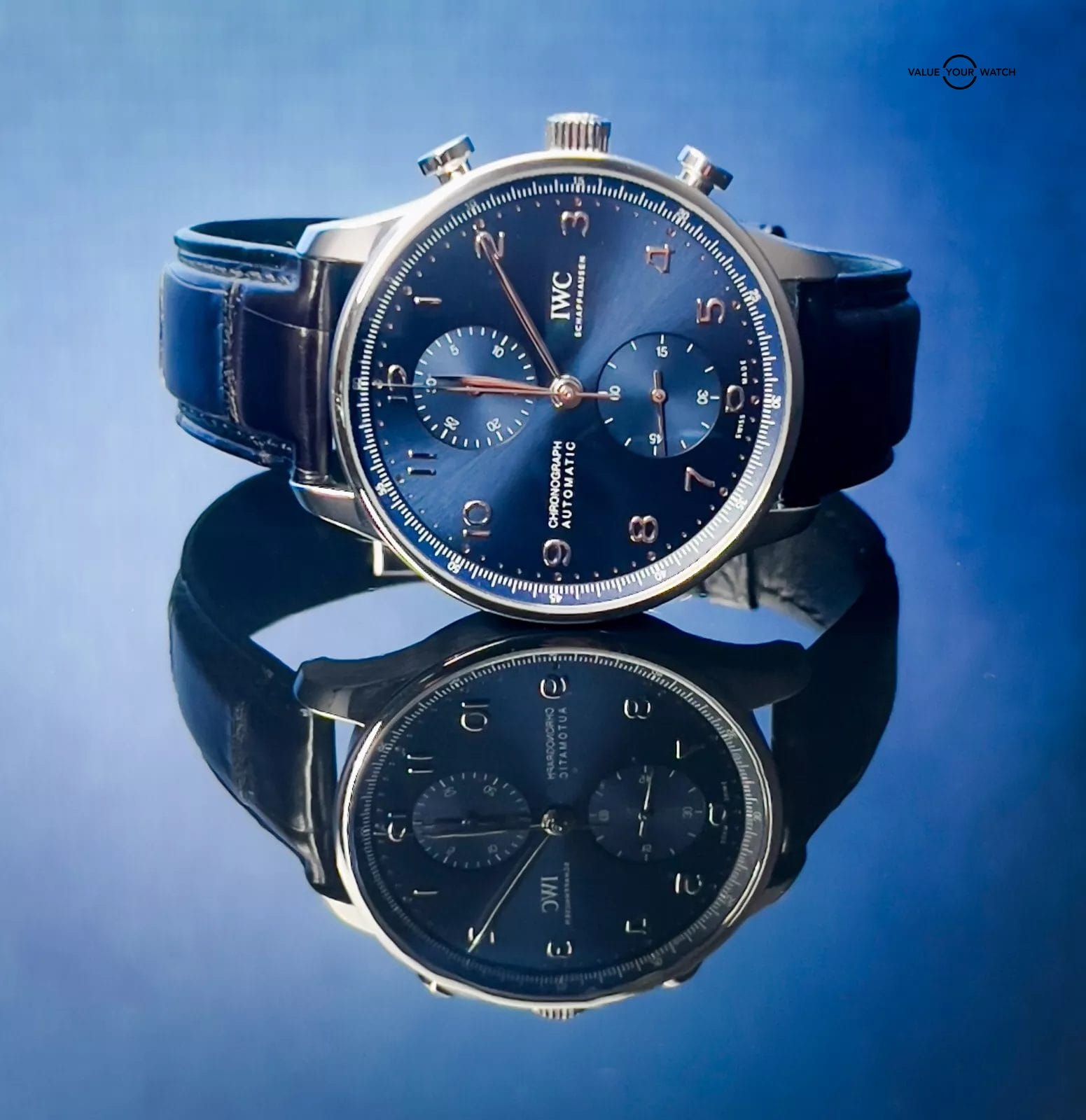 IWC Portugieser Chronograph Blue Dial Men's Watch Box & Papers - IW371606 - Image 8