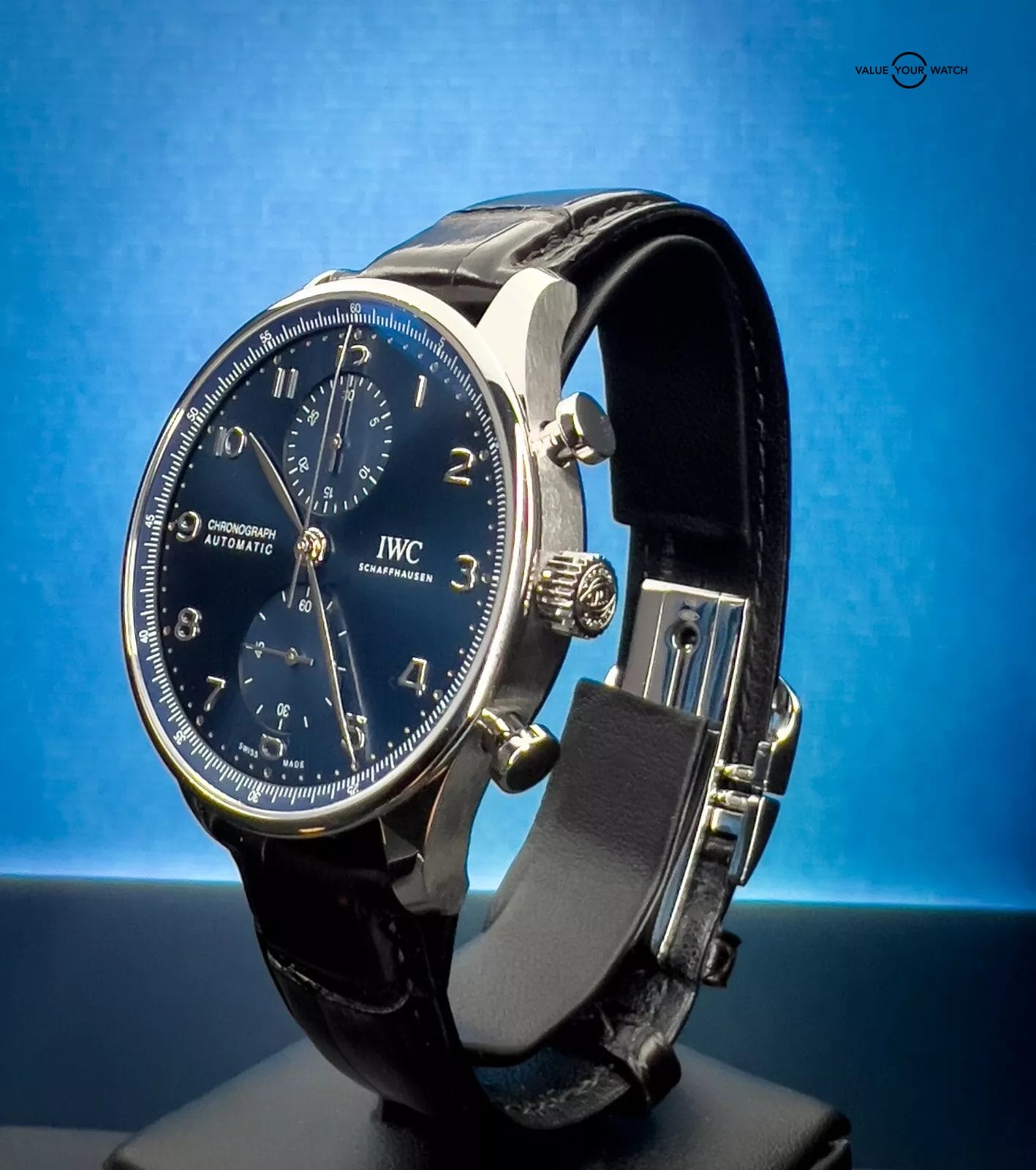 IWC Portugieser Chronograph Blue Dial Men's Watch Box & Papers - IW371606 - Image 9