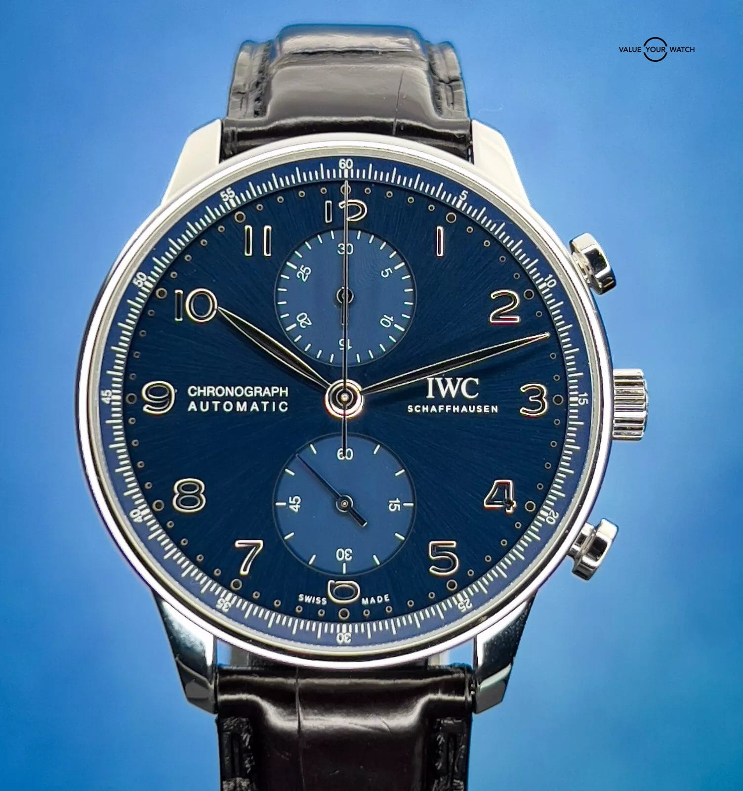 IWC Portugieser Chronograph Blue Dial Men's Watch Box & Papers - IW371606 - Image 10