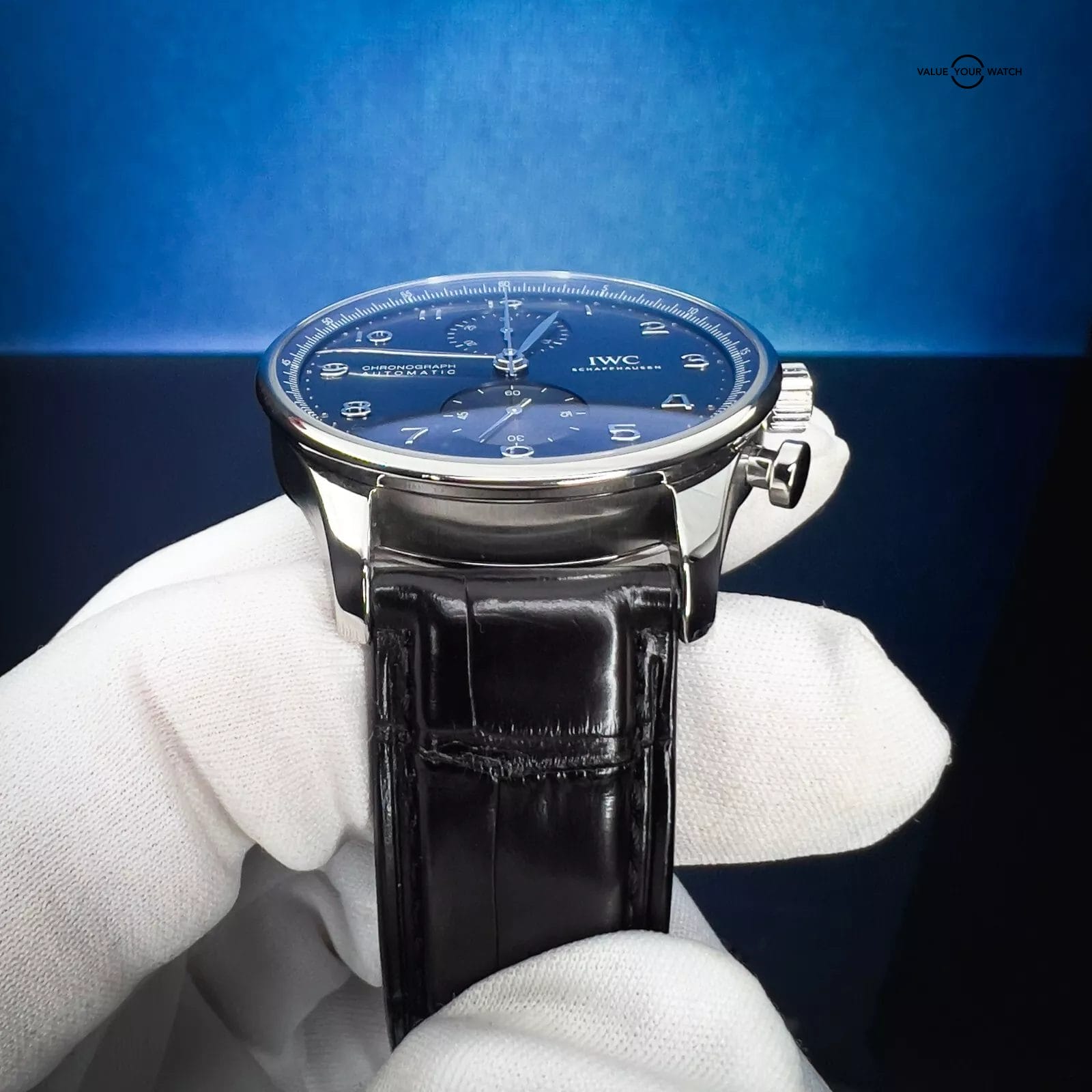 IWC Portugieser Chronograph Blue Dial Men's Watch Box & Papers - IW371606 - Image 11