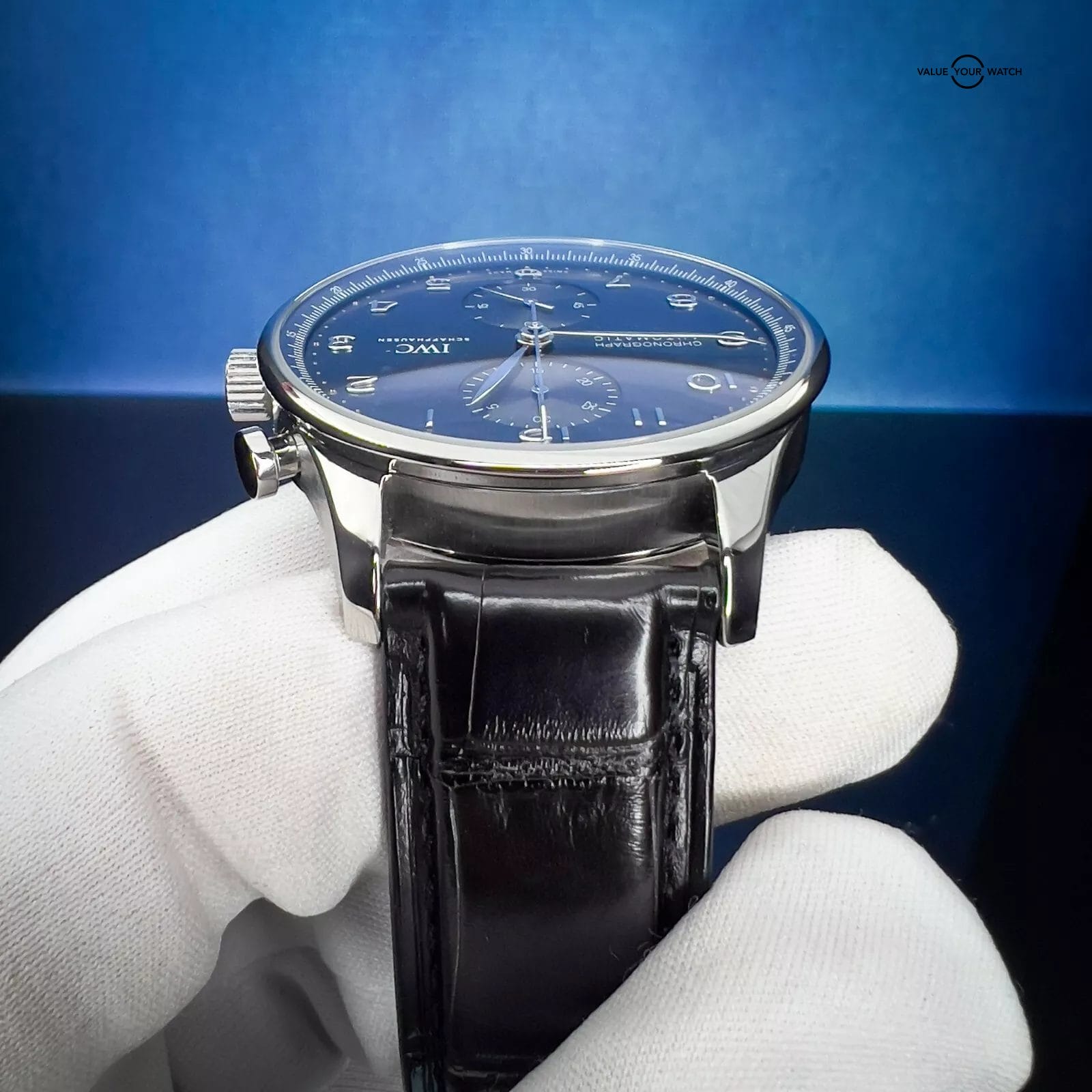 IWC Portugieser Chronograph Blue Dial Men's Watch Box & Papers - IW371606 - Image 12