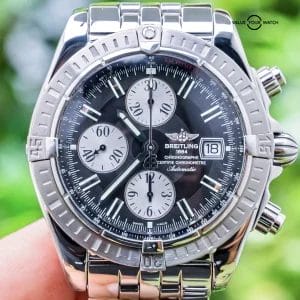 Breitling Chronomat 44 Special Edition $9K MSRP Black Dial Boxes Bracelet AB0115