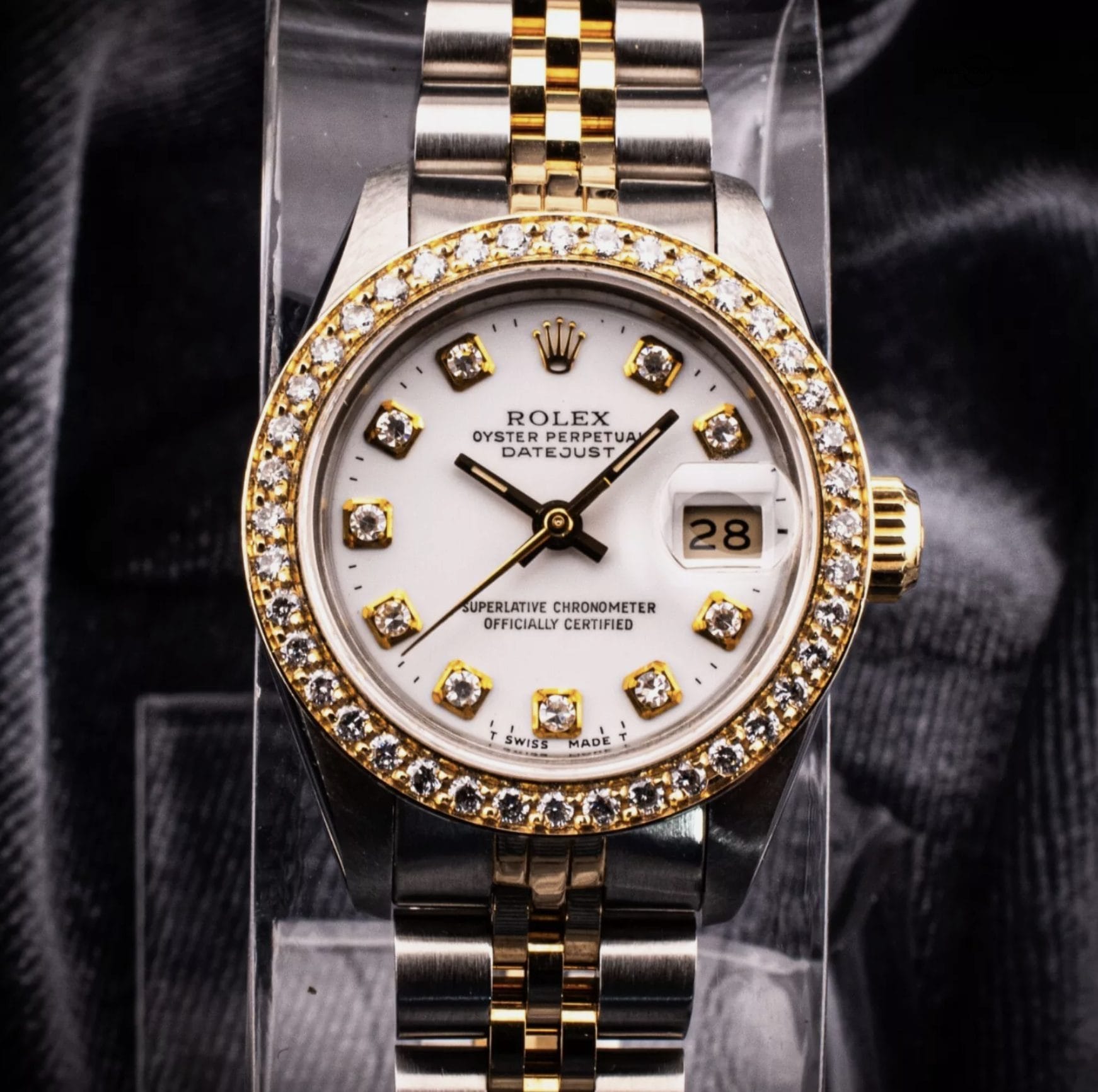 Serviced Rolex Ladies Datejust with White Diamond dial and bezel, Ref. 69173