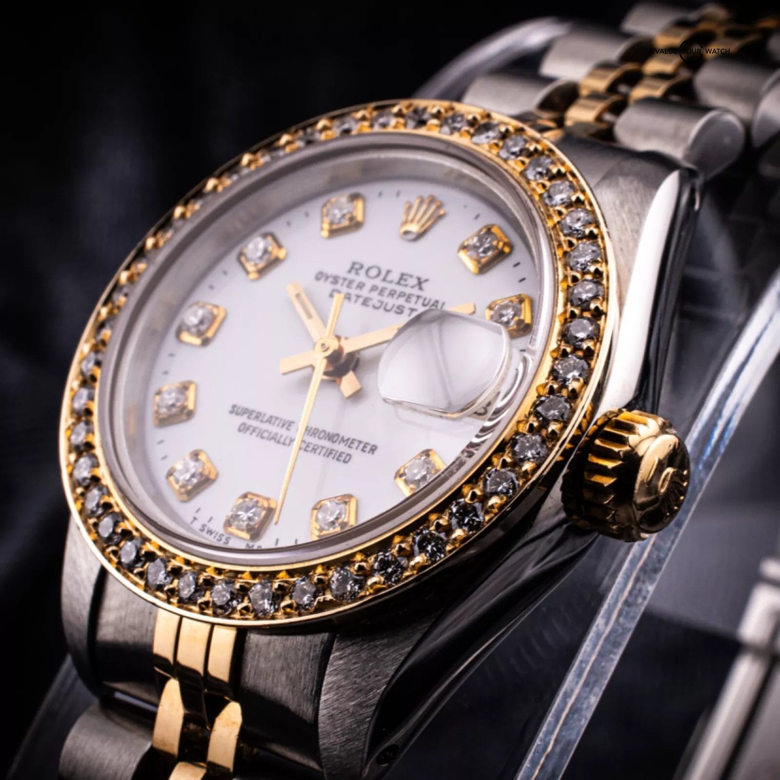 Serviced Rolex Ladies Datejust with White Diamond dial and bezel, Ref. 69173 - Image 10