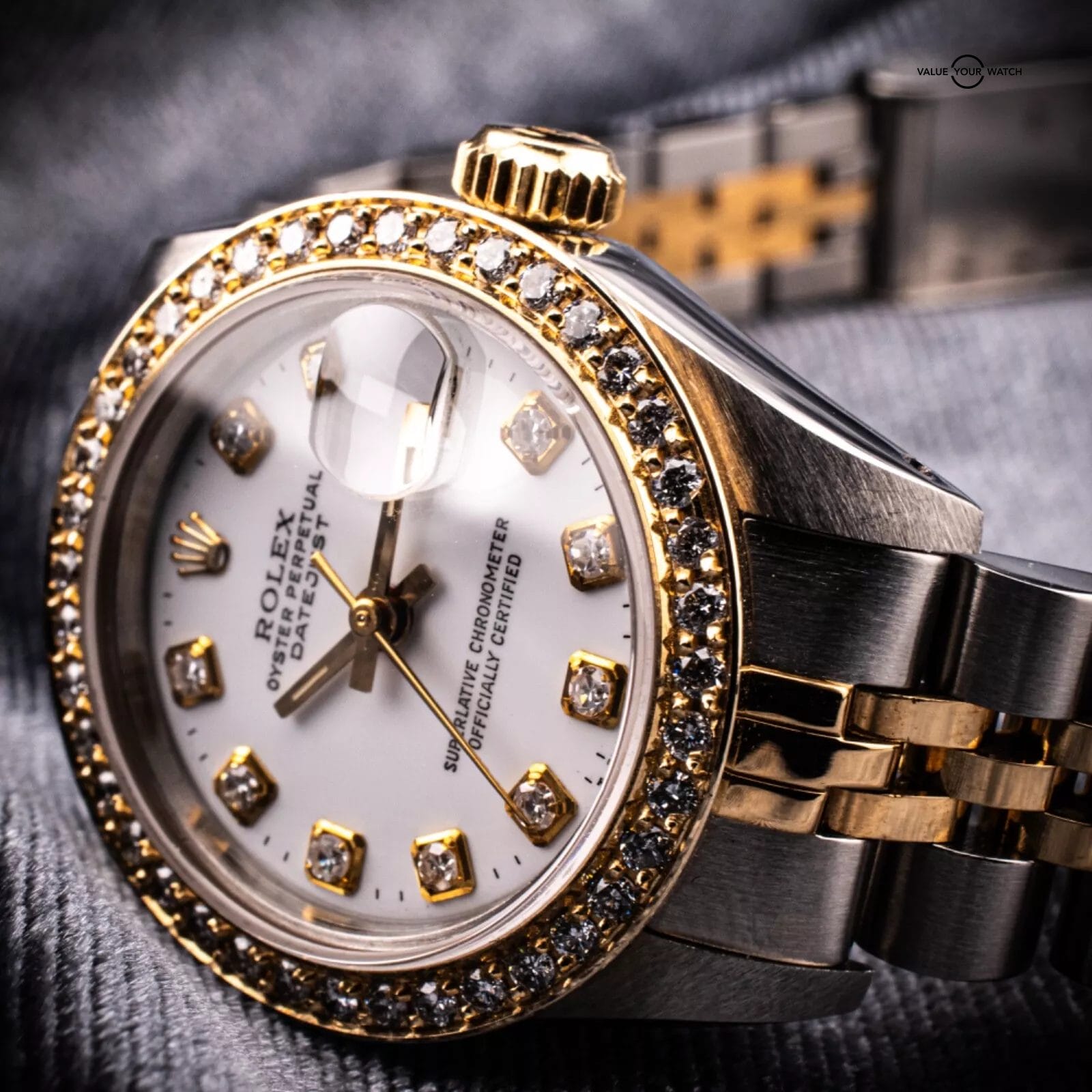 Serviced Rolex Ladies Datejust with White Diamond dial and bezel, Ref. 69173 - Image 13