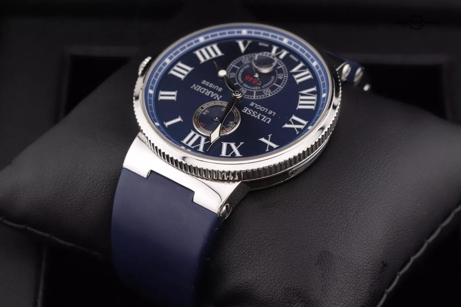 Ulysse Nardin Marine Chronometer Stainless Steel 43mm Blue Roman Dial 263-67 - Image 6