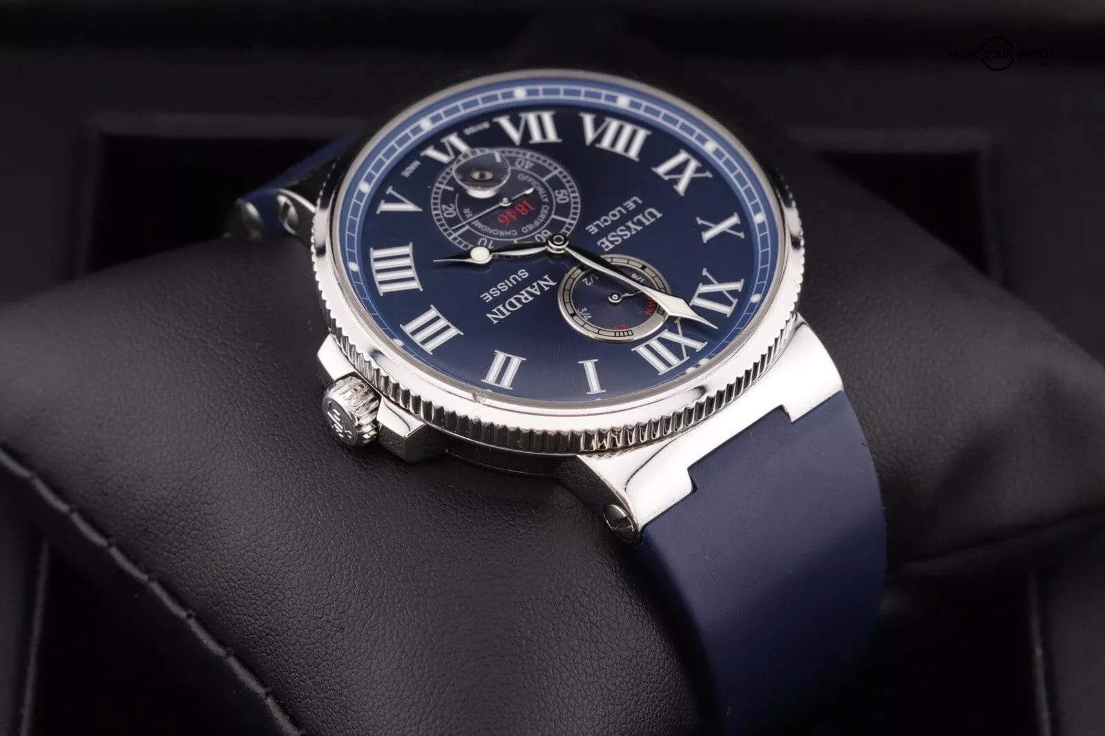 Ulysse Nardin Marine Chronometer Stainless Steel 43mm Blue Roman Dial 263-67 - Image 7