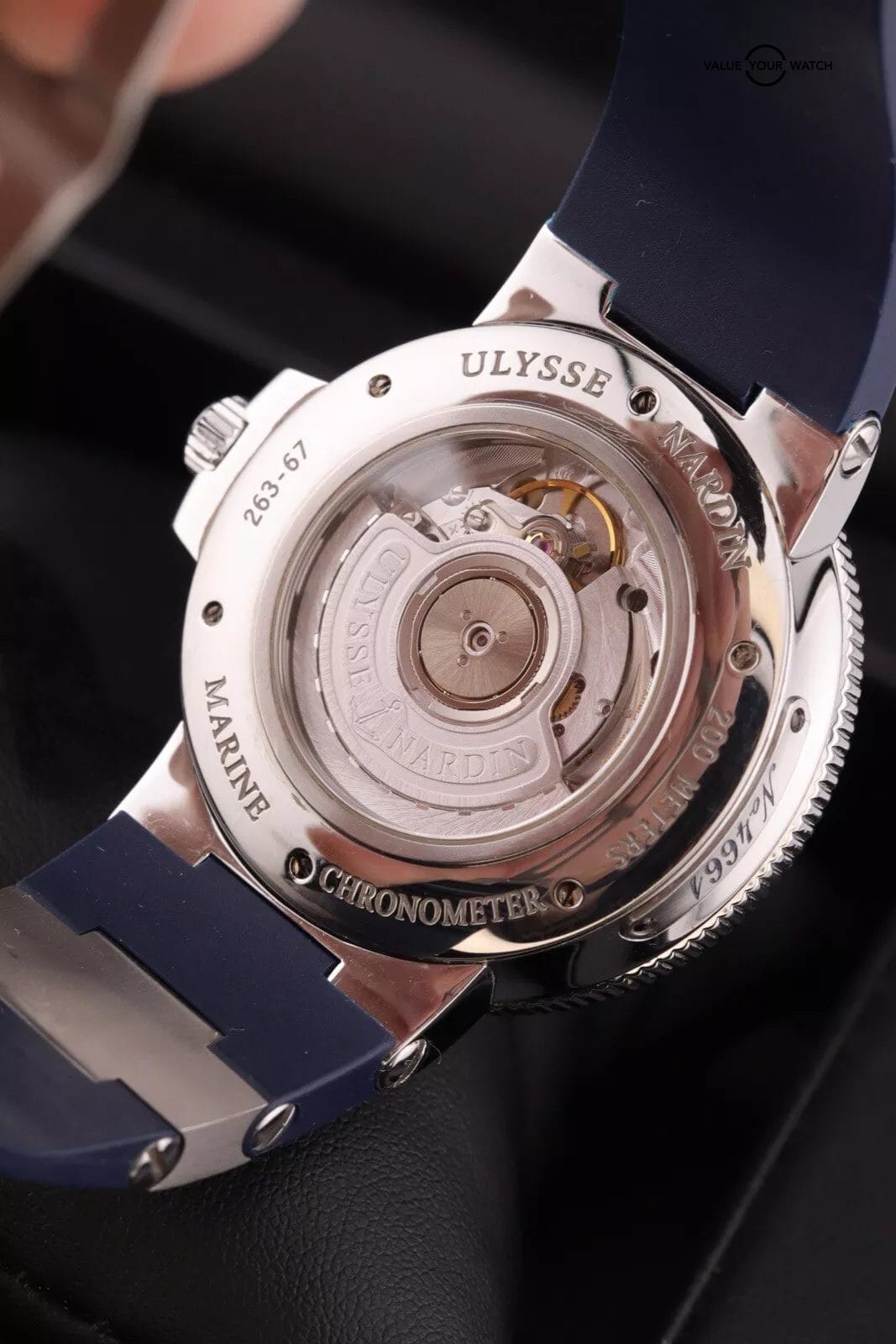 Ulysse Nardin Marine Chronometer Stainless Steel 43mm Blue Roman Dial 263-67 - Image 12