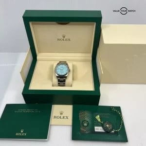 2021 Both Tags Original Tiffany Blue Turquoise Dial Rolex Oyster Perpetual OP 36