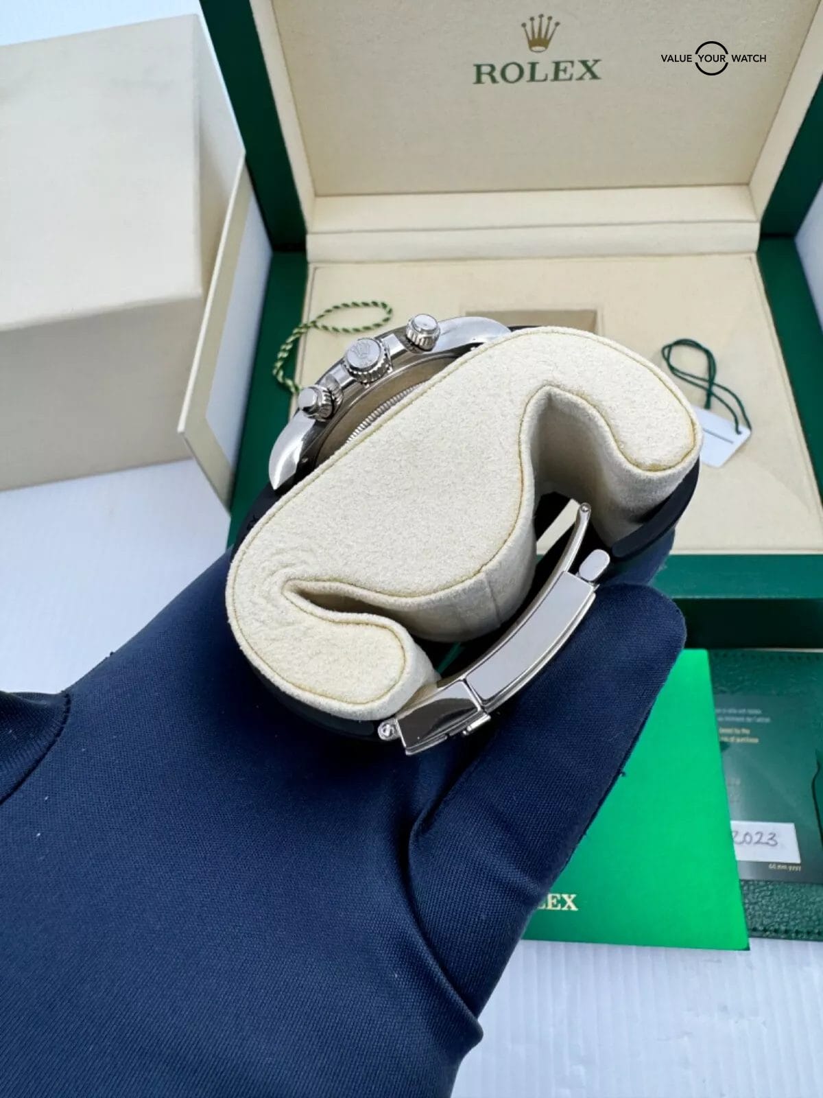 2023 Complete Rolex Cosmograph Daytona 40mm 116519LN White Gold Ghost Grey Dial - Image 5