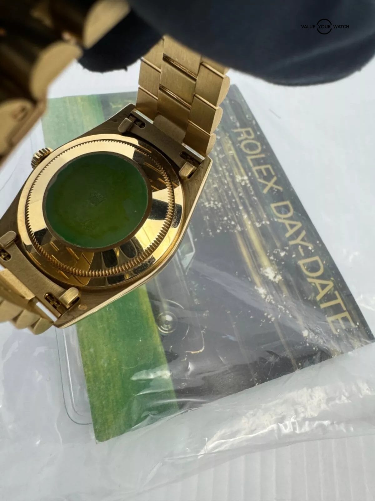 Unpolished Rolex Day Date Bark President 18248 Black Dial 18K Gold - Image 3