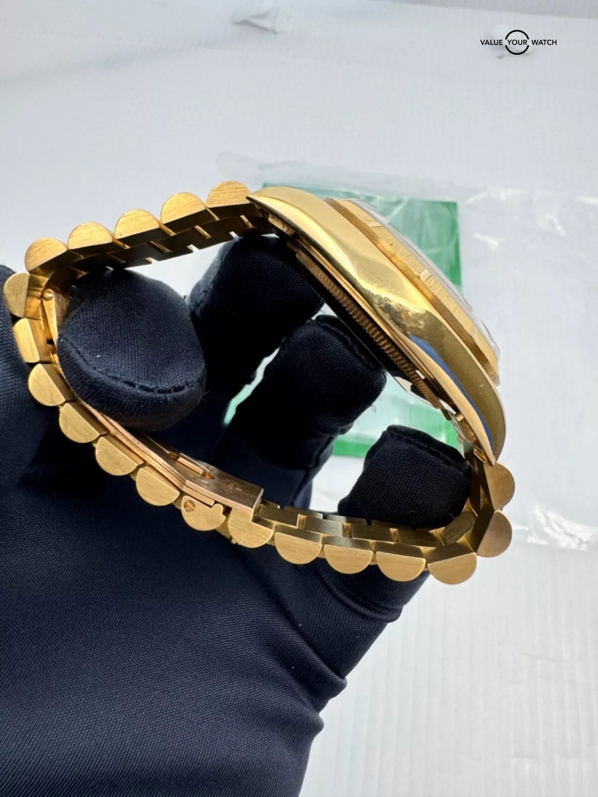 Unpolished Rolex Day Date Bark President 18248 Black Dial 18K Gold - Image 6