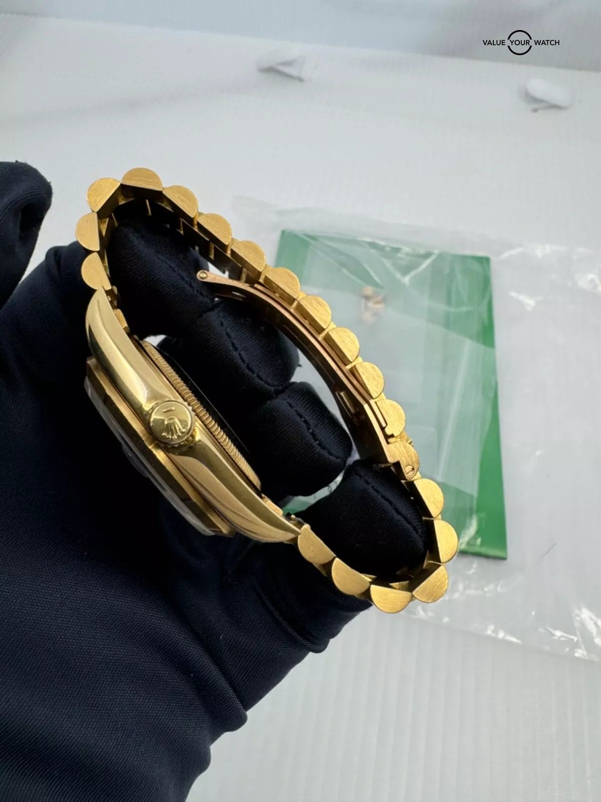 Unpolished Rolex Day Date Bark President 18248 Black Dial 18K Gold - Image 8