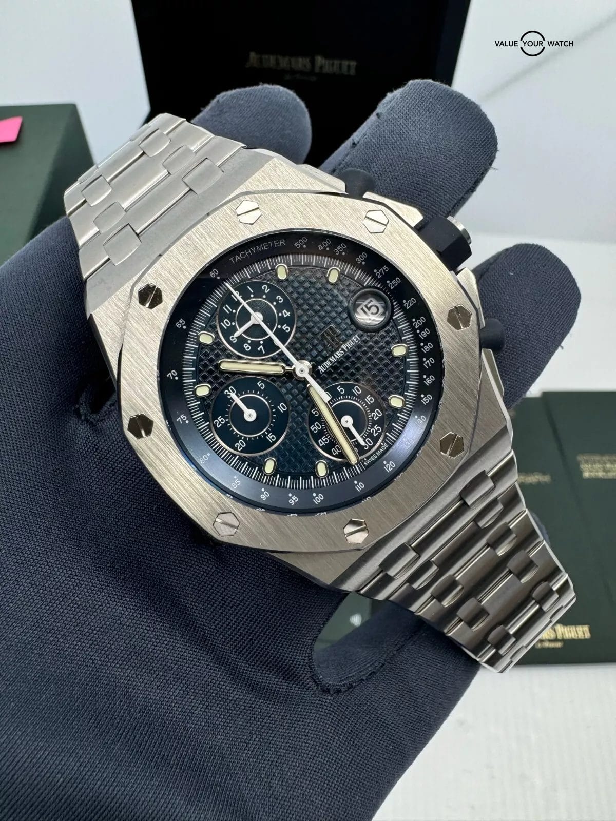 2021 MINT Audemars Piguet Royal Oak Offshore Beast Flyback Cal 26238ST Blue Dial - Image 3