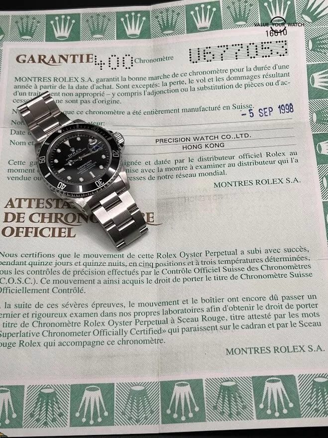 Rolex Submariner Date 16610 40mm 1998 Box Papers Fresh Service - Image 9