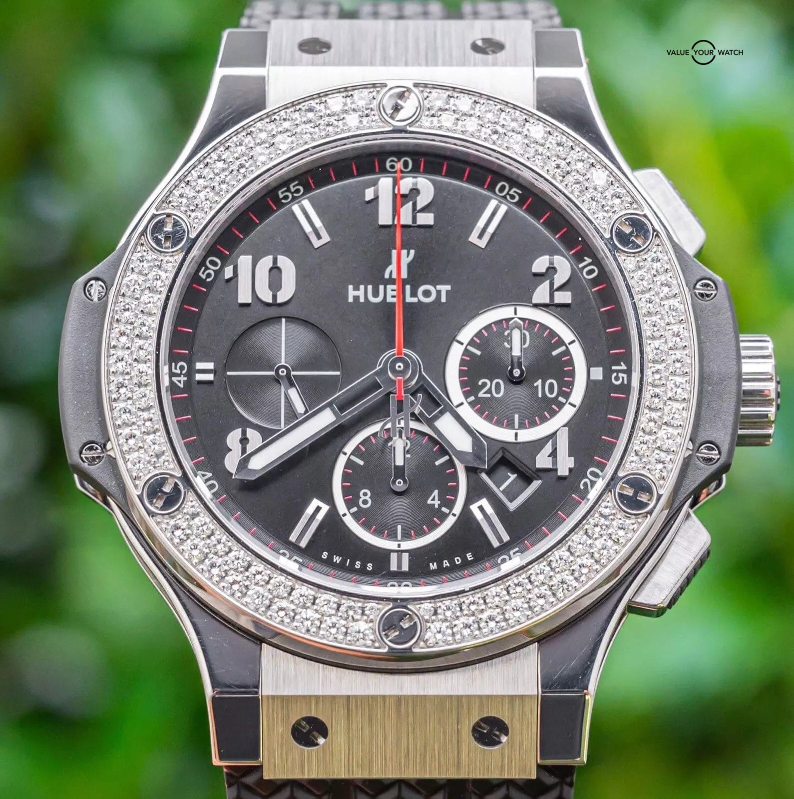 Hublot Big Bang 44 Original Steel Diamonds $20K MSRP Complete 301.SX.130.RX.114