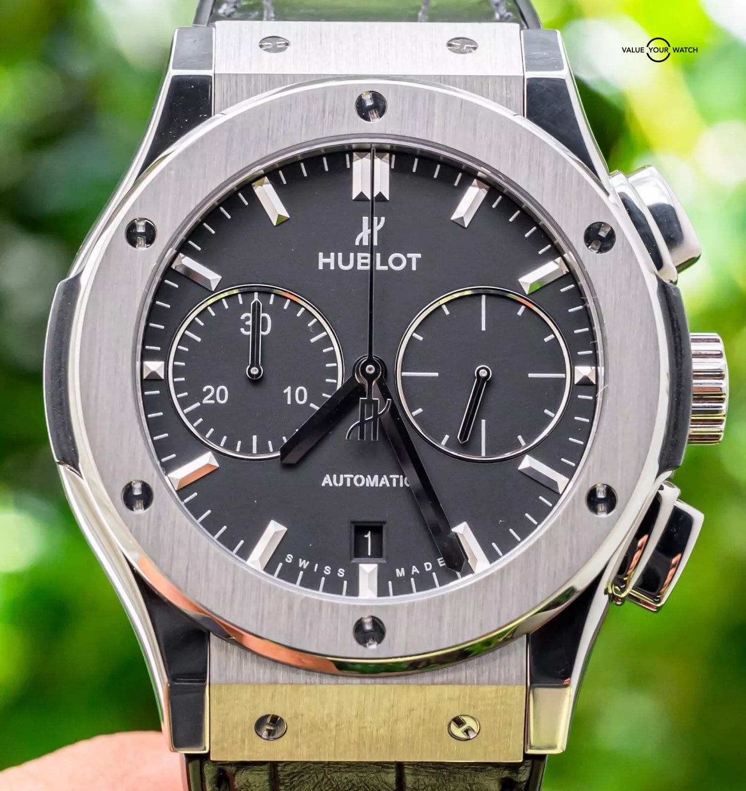Hublot Classic Fusion Chronograph Titanium 45 mm Black Complete 521.NX.1171.LR