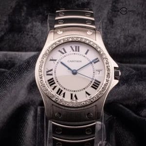 Cartier Santos Ronde with AM Diamond Bezel, Ref. 1920-1