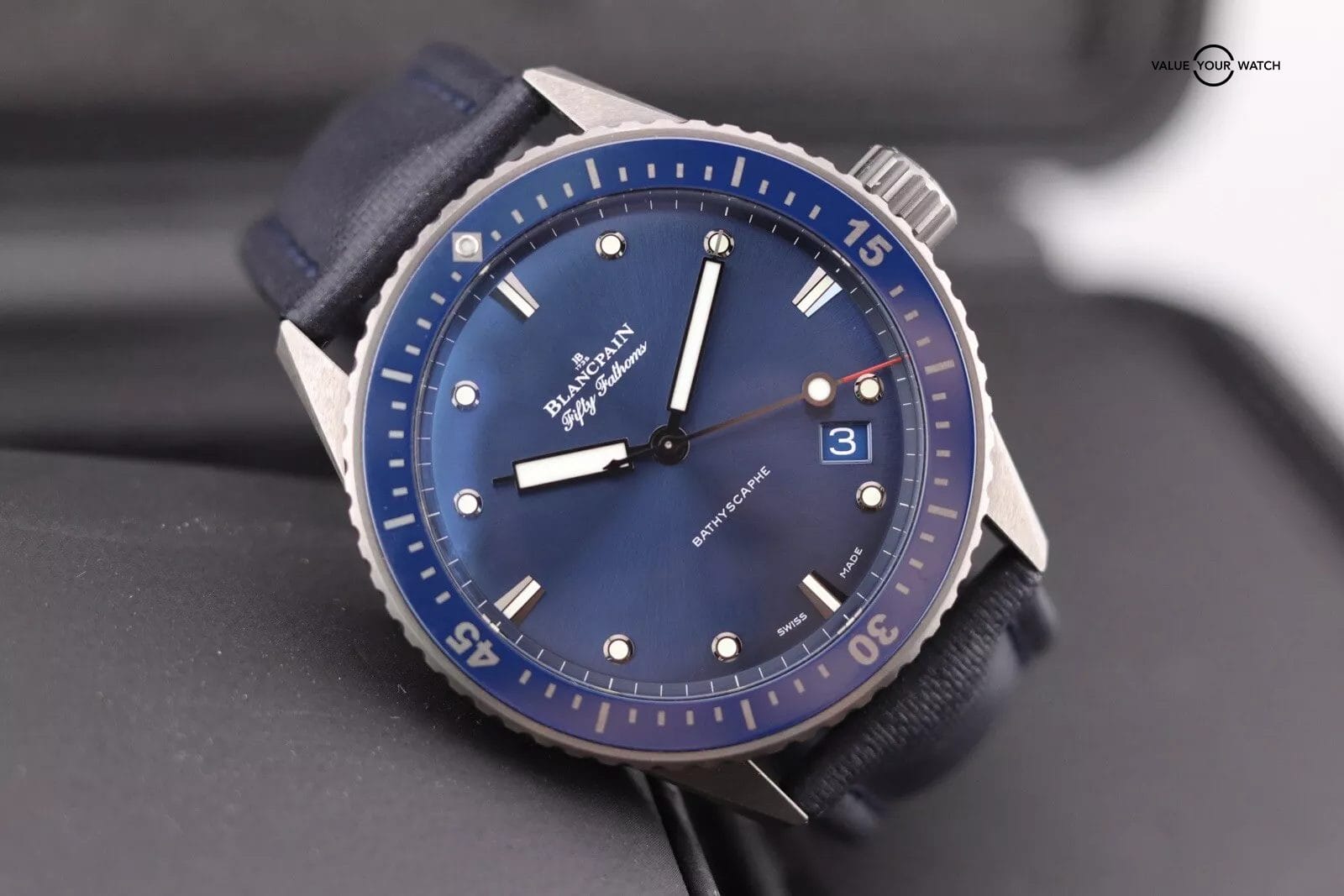 Blancpain Watch Fifty Fathoms Bathyscaphe Ceramic 5000-0240-052A 43mm Blue