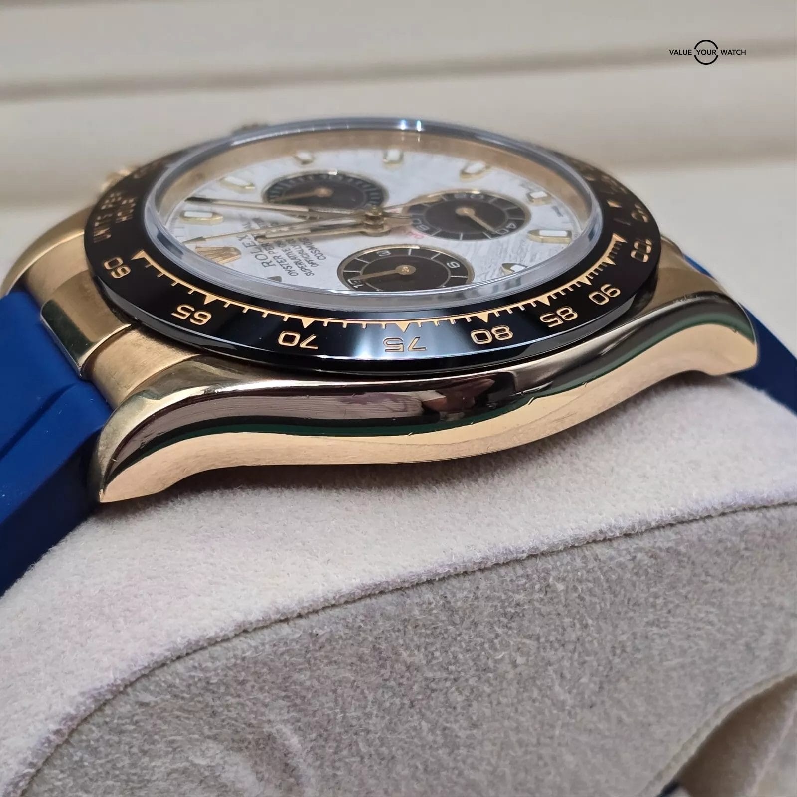 Rolex Daytona Yellow Gold on rubber strap, Custom Meteorite Dial Ceramic Bezel - Image 11