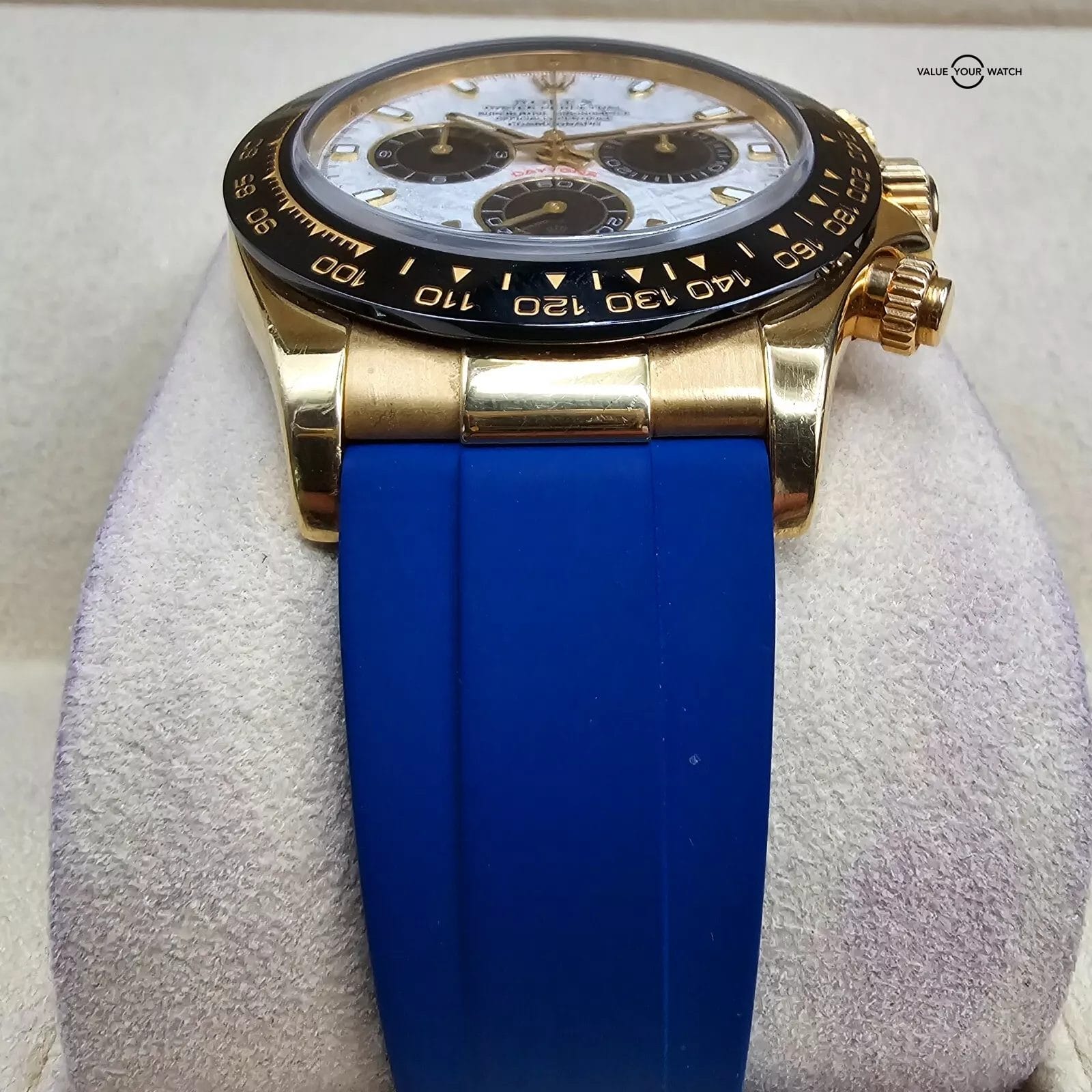 Rolex Daytona Yellow Gold on rubber strap, Custom Meteorite Dial Ceramic Bezel - Image 14