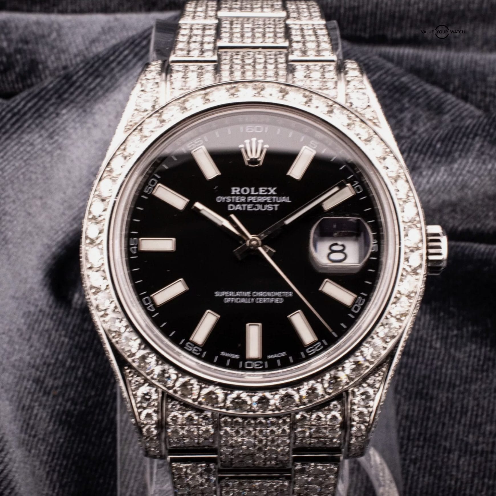 Rolex Datejust II 20ct Am Diamond Bust Buss Down Piece