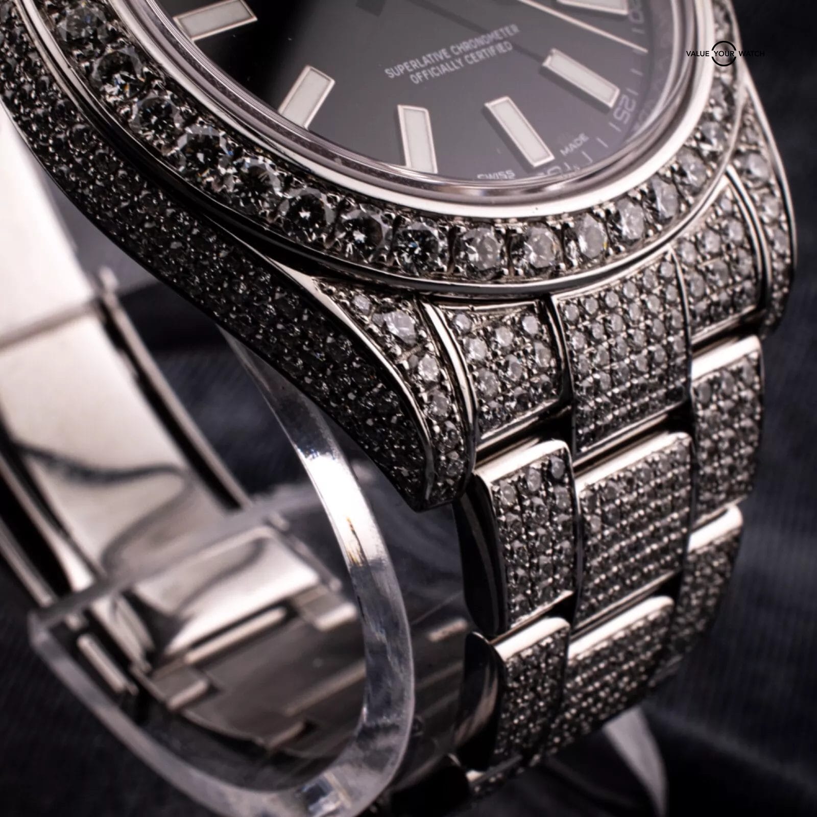 Blue Dial Bonez Mc Rolex Iced Out Rolex Datejust II 41mm 20CT AM