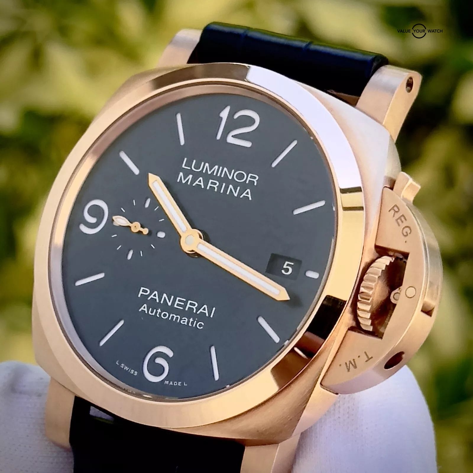 Panerai Luminor Marina Goldtech 44mm Blue Dial PAM01112 - Extra Strap, Full Set - Image 10