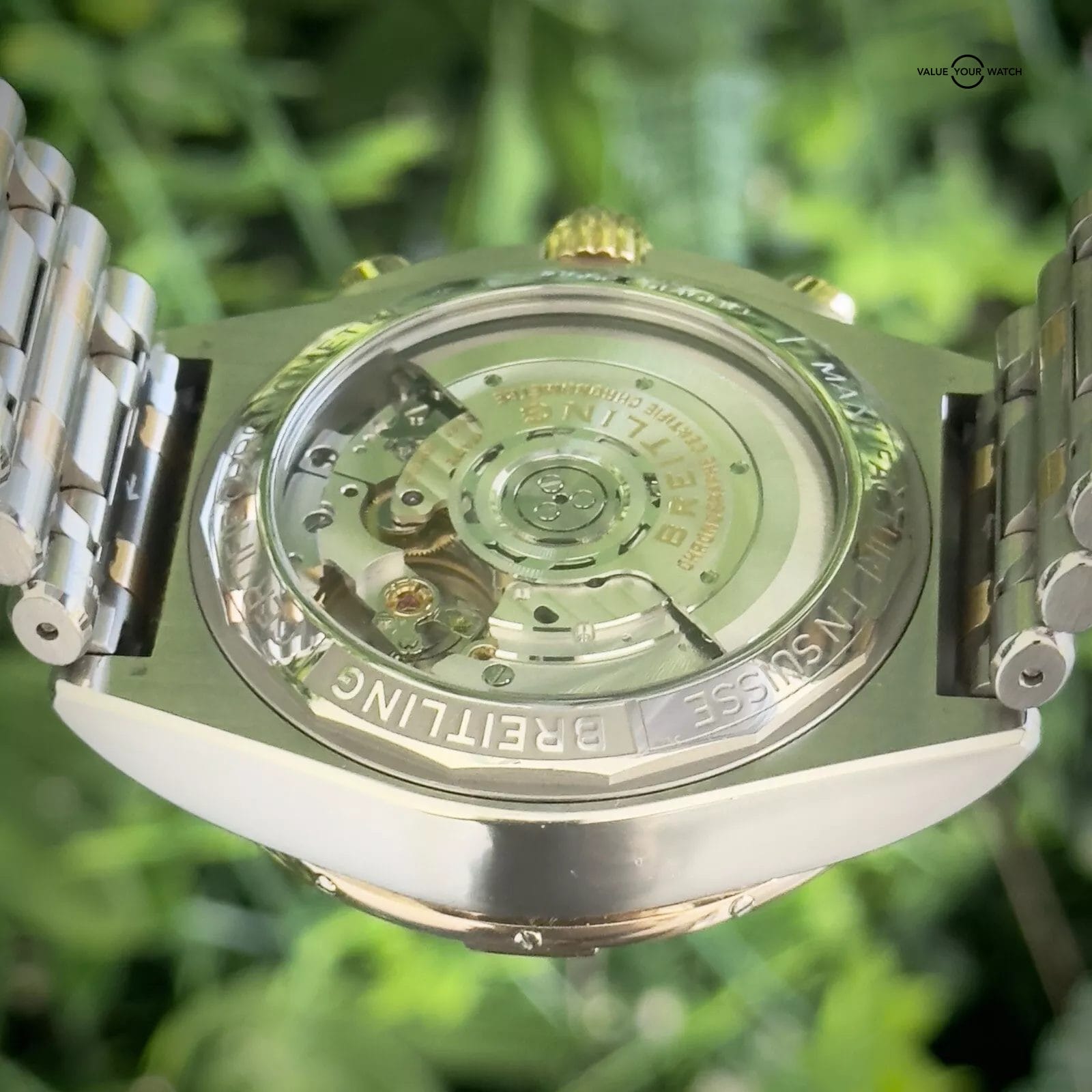 Breitling Chronomat B01 42mm $14k MSRP 18k Gold & Rouleaux Bracelet Steel UB0134 - Image 7