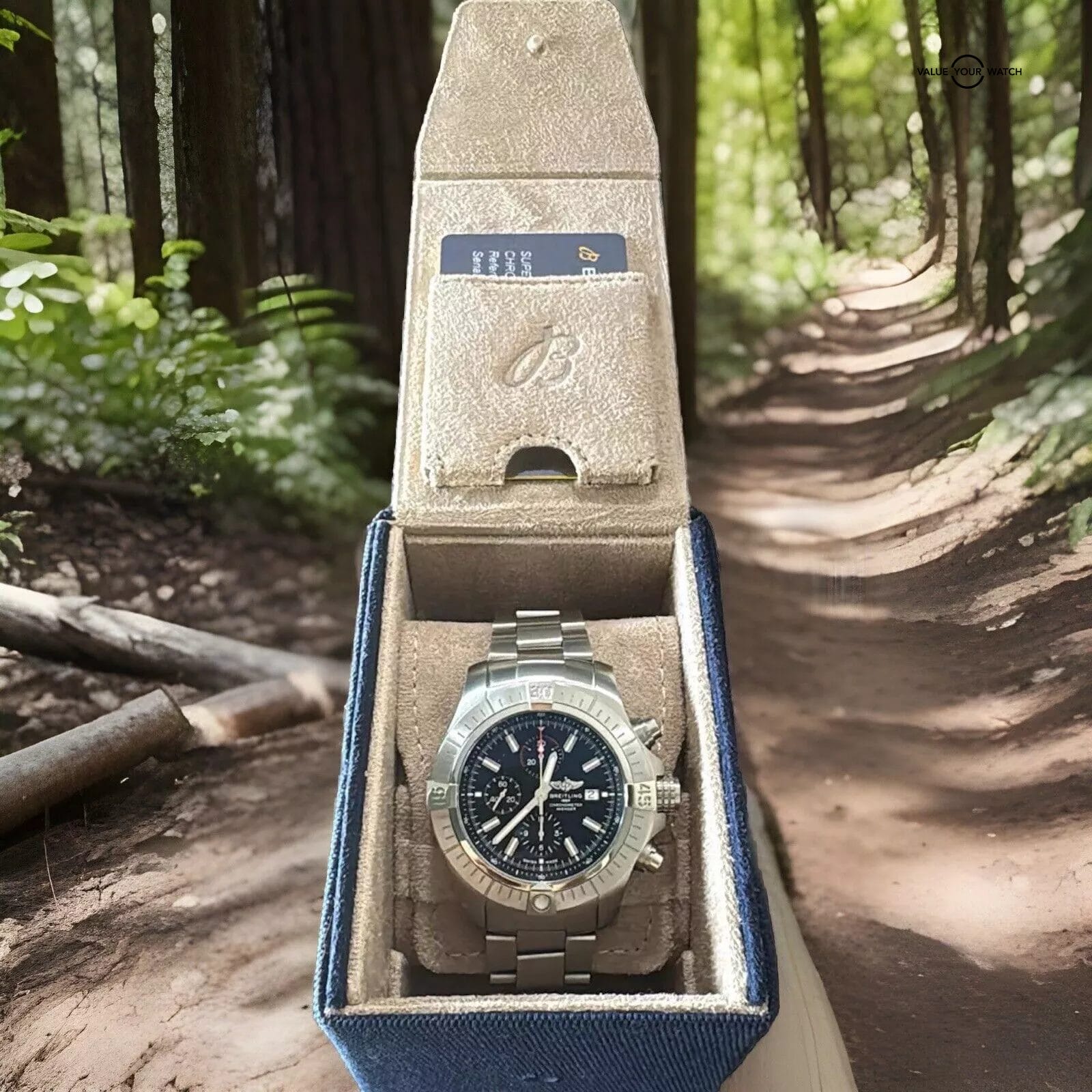 Breitling Super Avenger 48MM Black Dial A13375 & Bracelet - Warranty - Full Set - Image 11