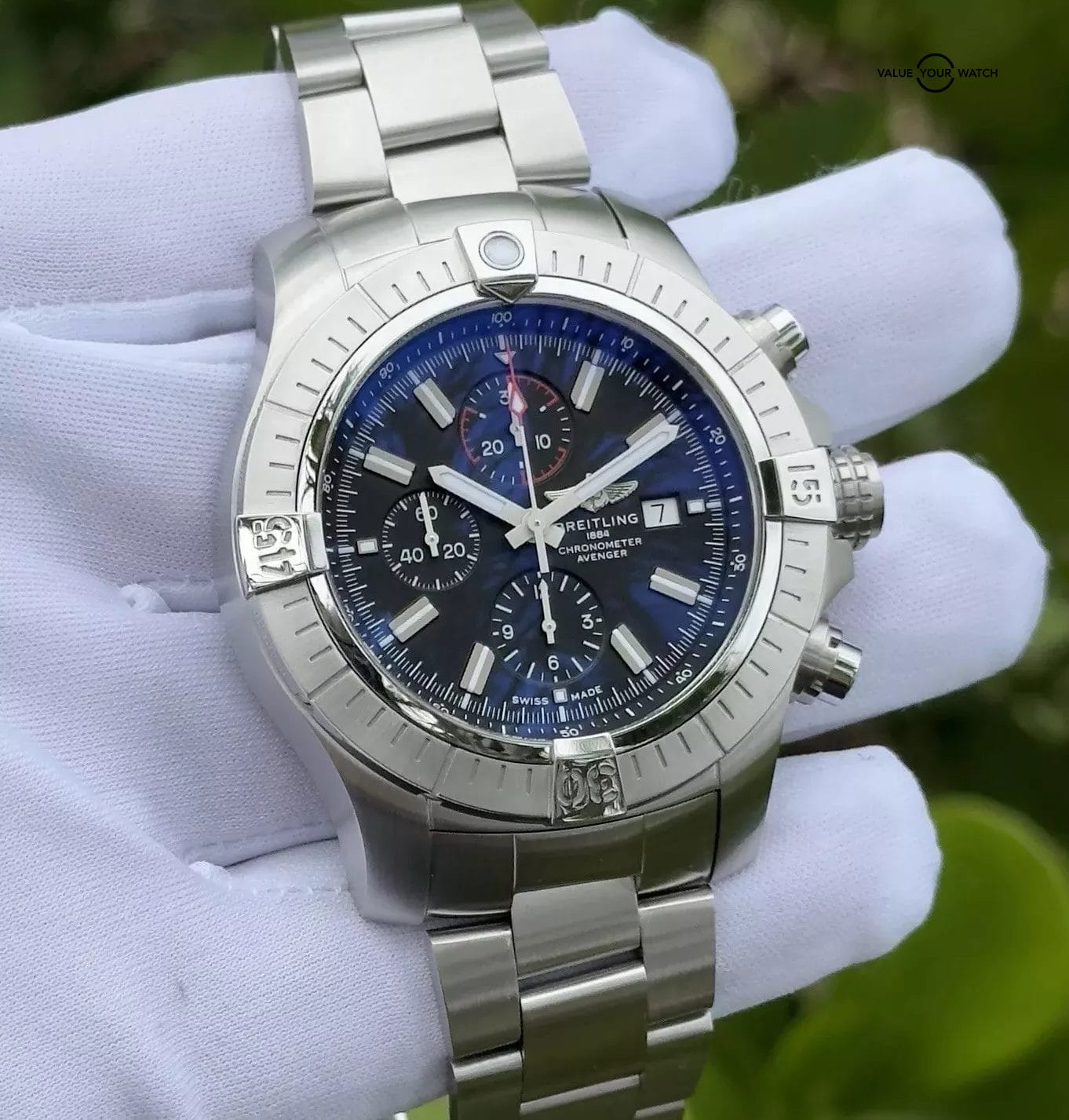 Breitling Super Avenger 48MM Black Dial A13375 & Bracelet - Warranty - Full Set - Image 15