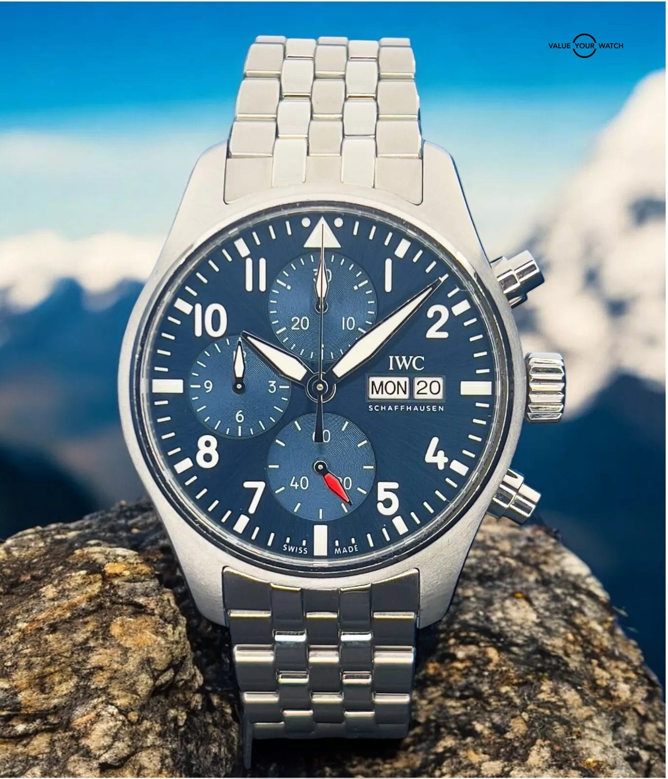 IWC Pilot's Blue Dial Chronograph Men's Watch - IW388102