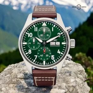 IWC Pilot’s Watch GreenDial Chronograph Men’s Watch Box & Papers IW388103