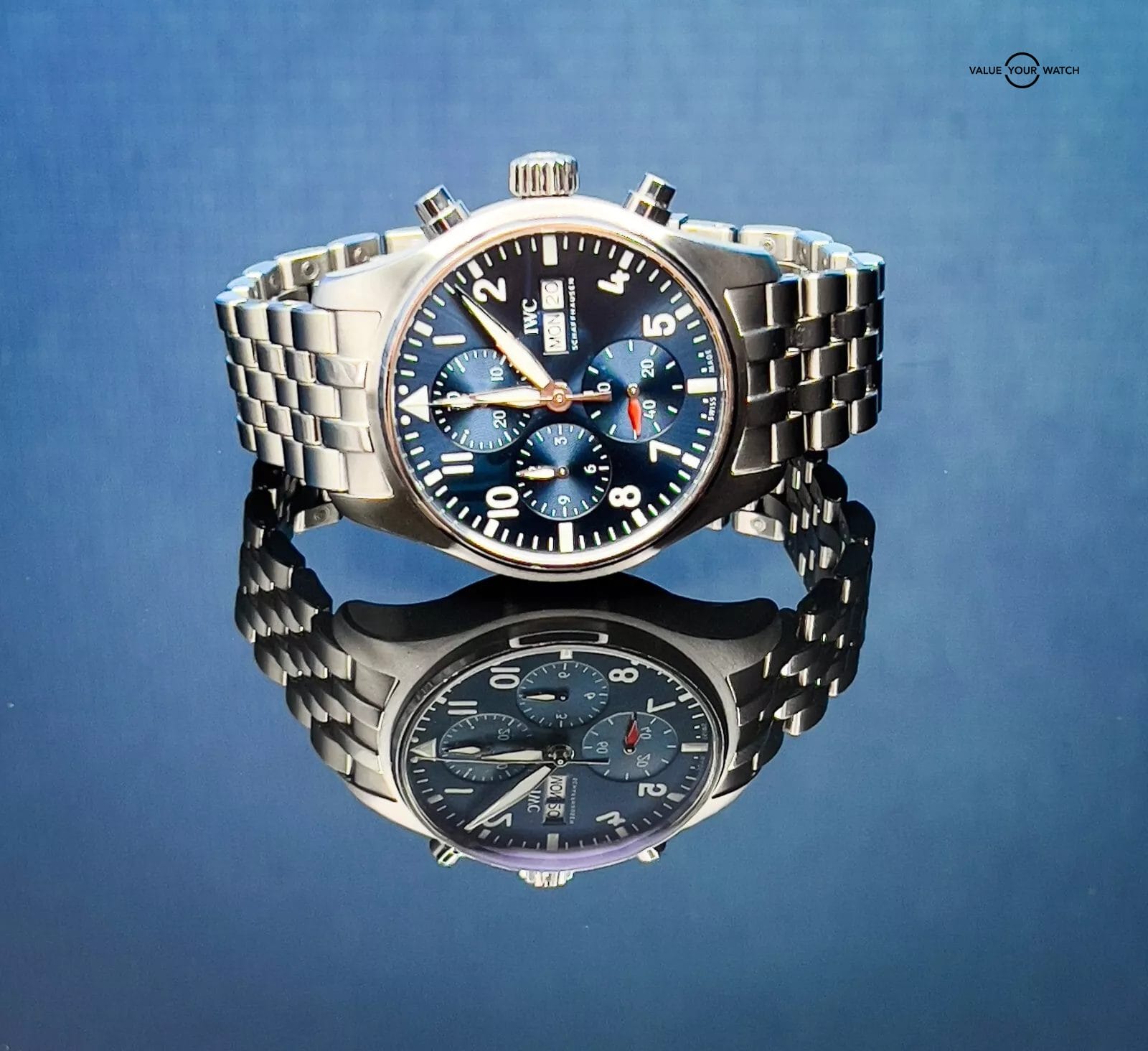 IWC Pilot's Blue Dial Chronograph Men's Watch - IW388102 - Image 7