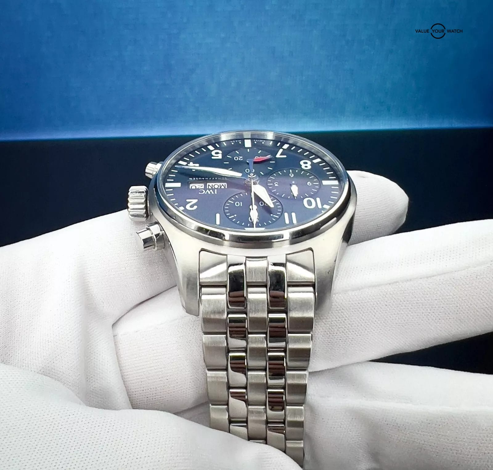 IWC Pilot's Blue Dial Chronograph Men's Watch - IW388102 - Image 16