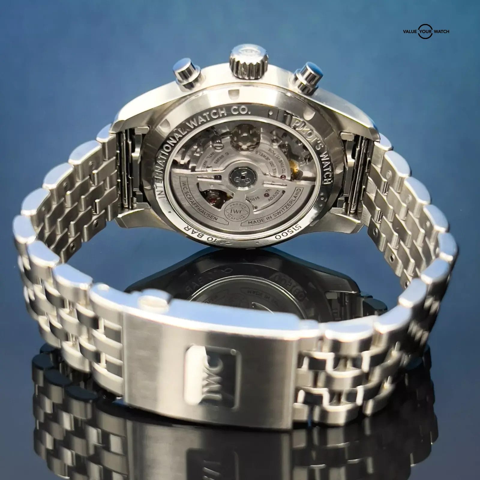 IWC Pilot's Blue Dial Chronograph Men's Watch Box & Papers IW377714 - Image 9