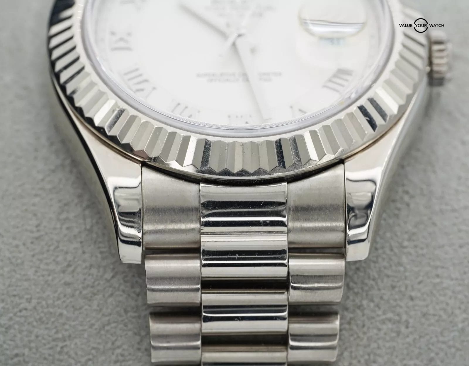 Rolex 41mm Day-Date II 218239 Ivory Roman Dial 18K White Gold! - Image 4