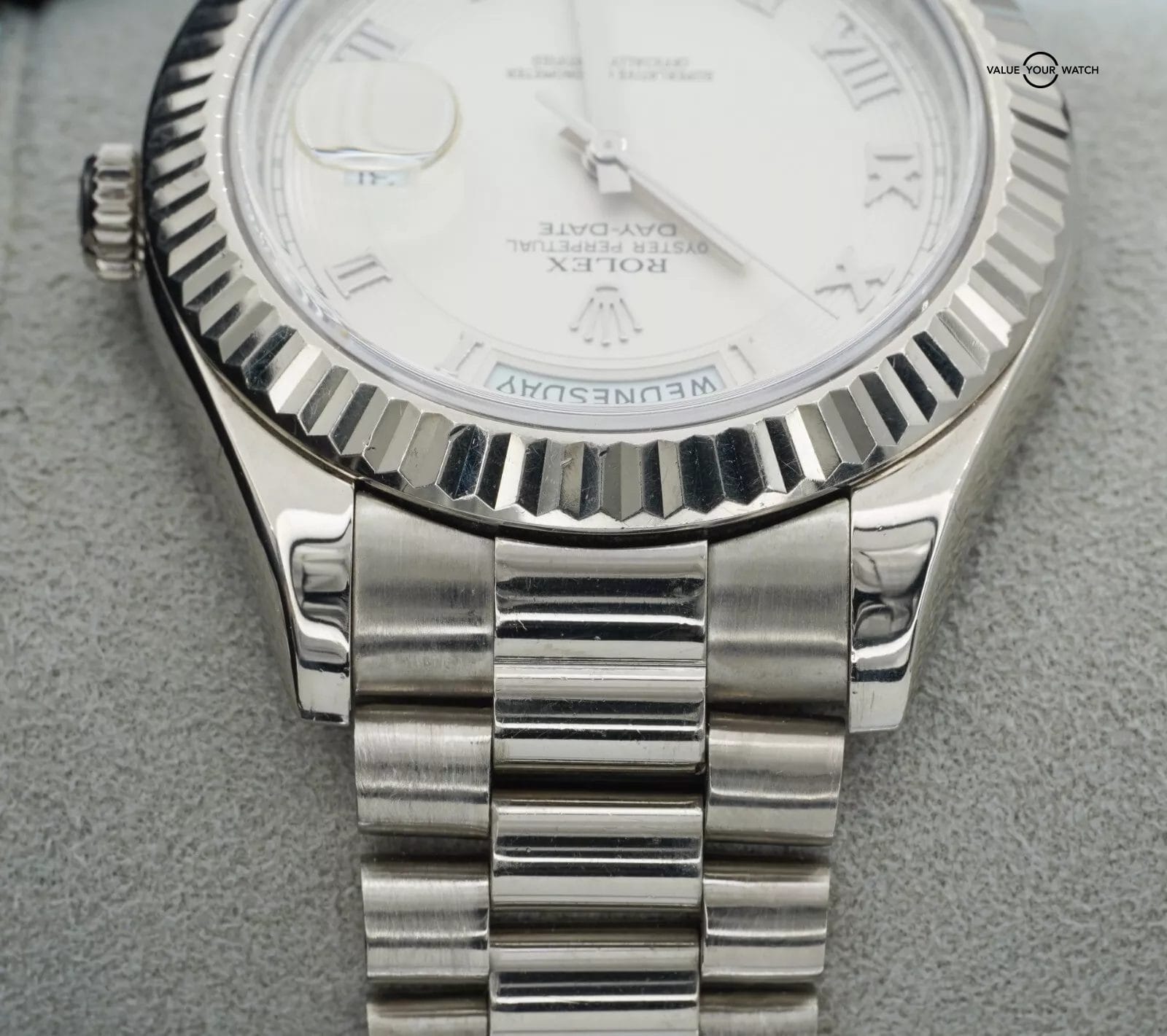 Rolex 41mm Day-Date II 218239 Ivory Roman Dial 18K White Gold! - Image 20