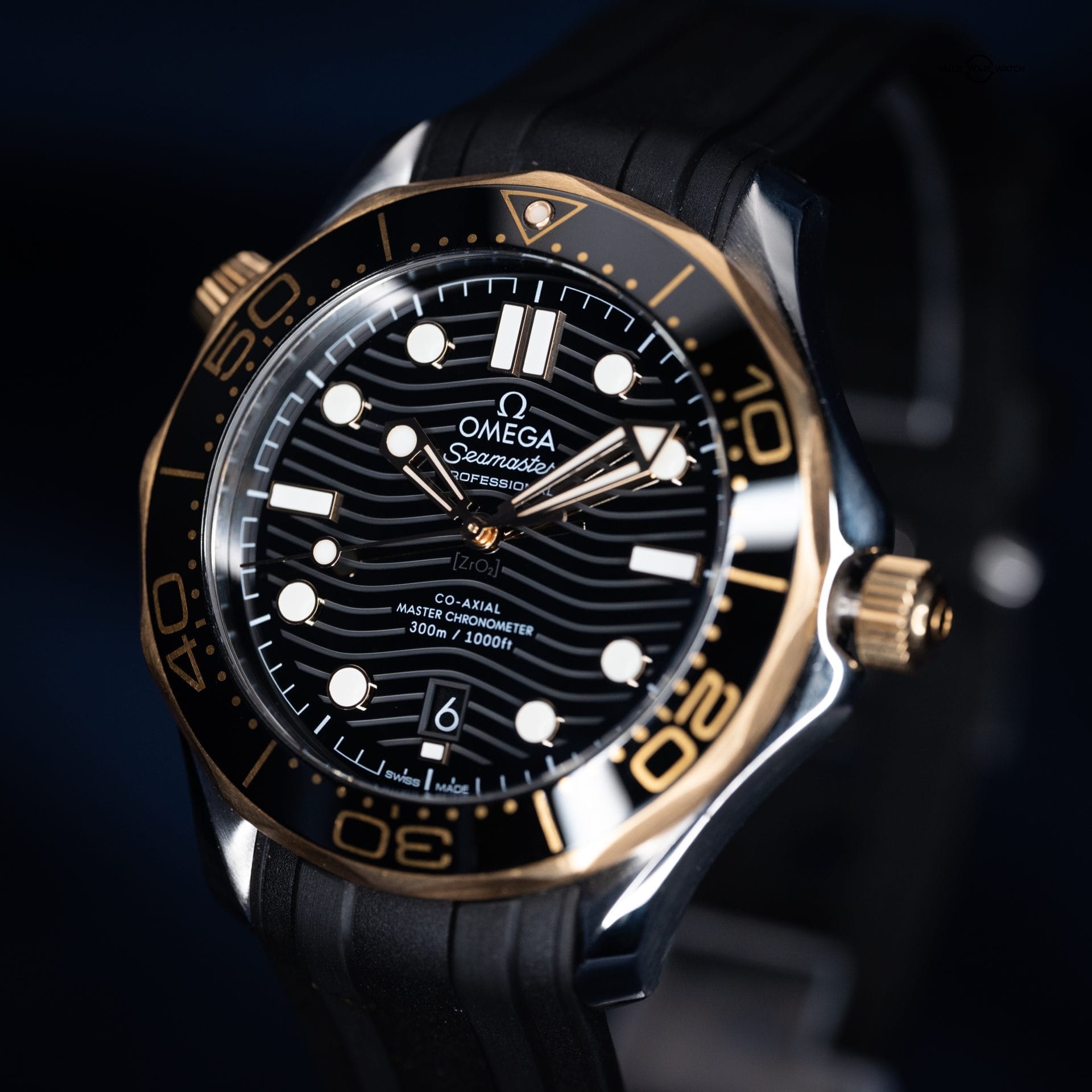 Omega Seamaster Professional Diver 300M Black & 18K Sedna Gold