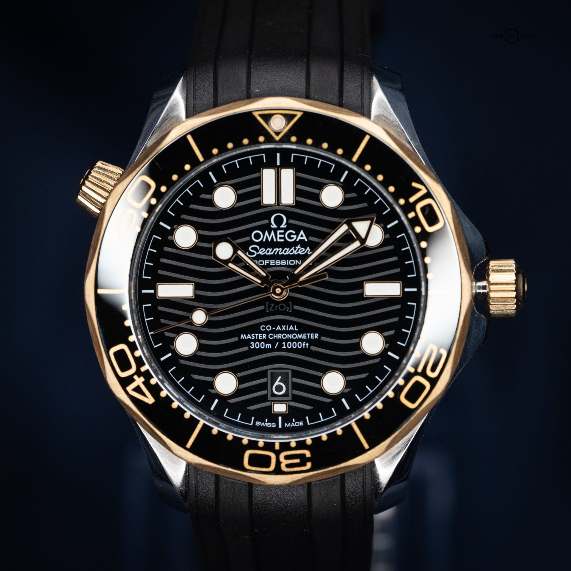 Omega Seamaster Professional Diver 300M Black & 18K Sedna Gold