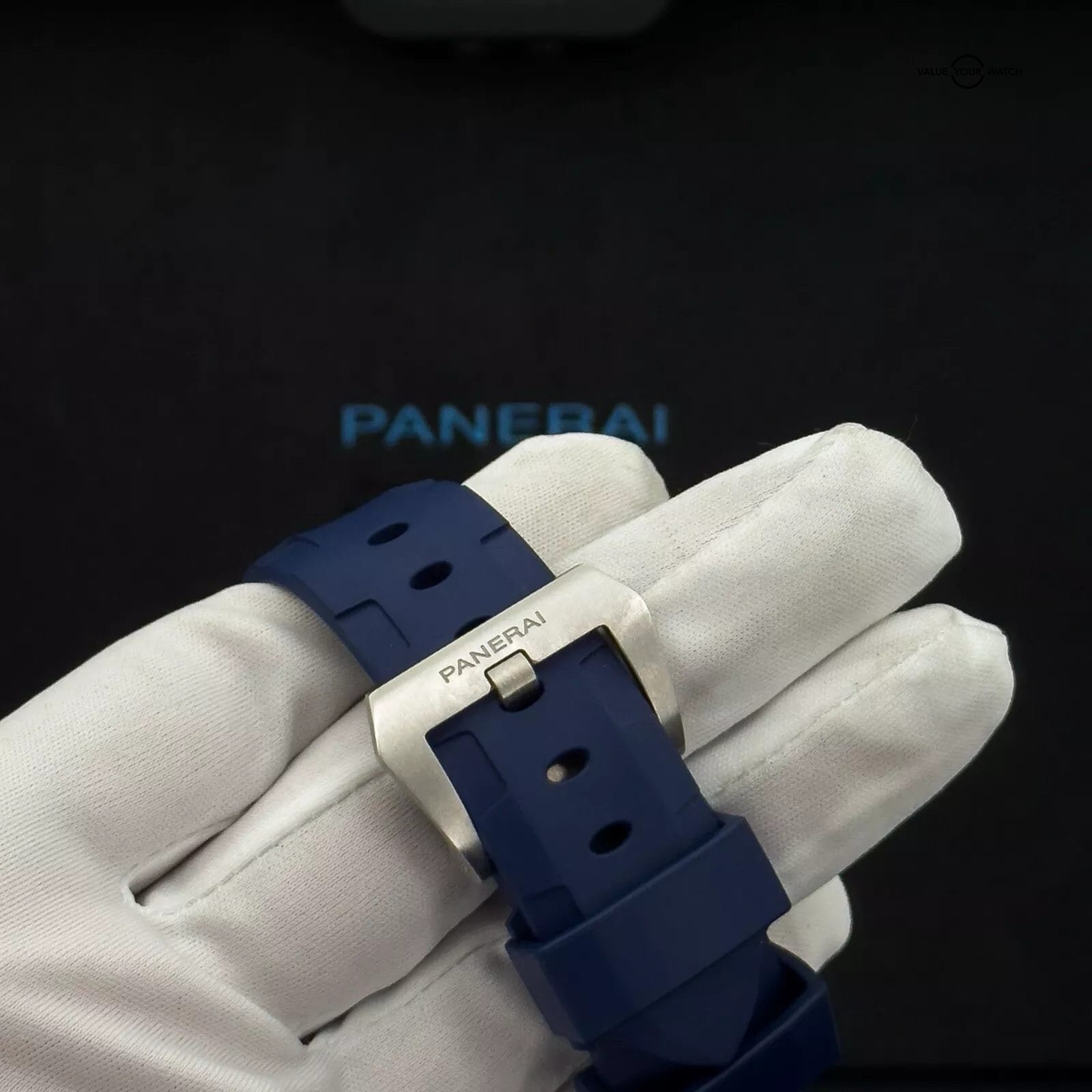 2023 Panerai Luminor Submersible 42 Grey Dial Blue Bezel PAM00959 Box and Papers - Image 5