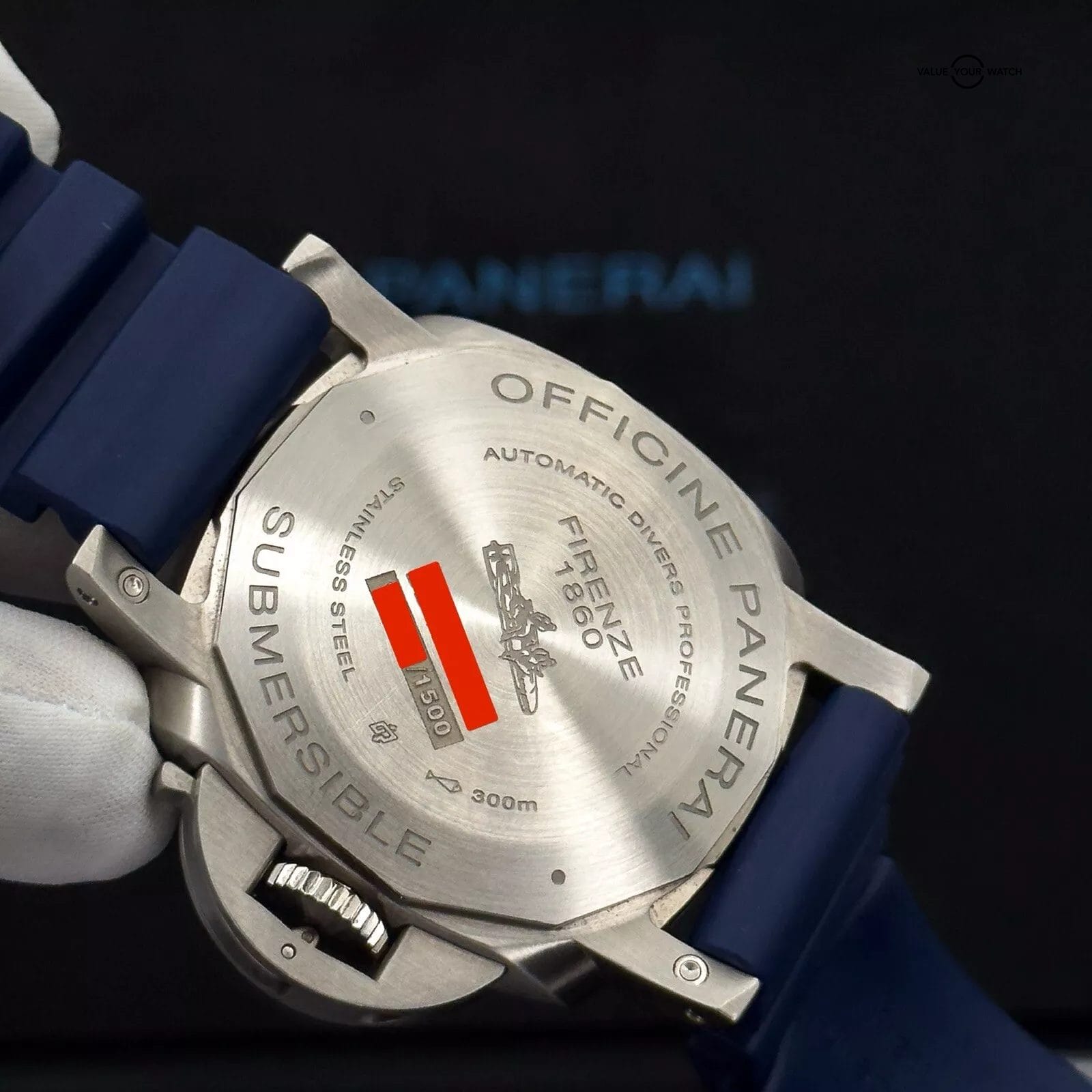 2023 Panerai Luminor Submersible 42 Grey Dial Blue Bezel PAM00959 Box and Papers - Image 6